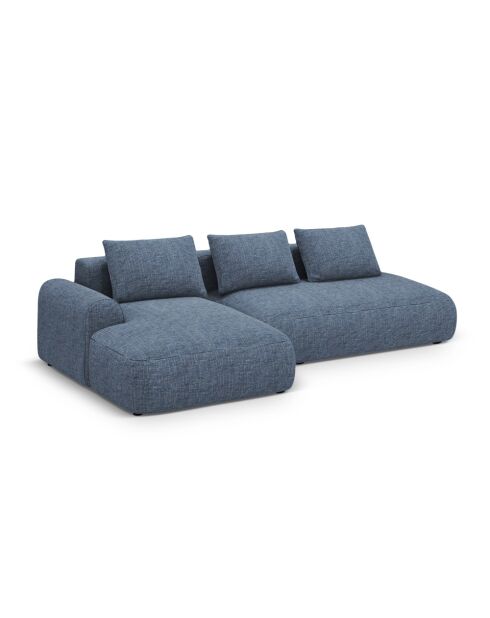 Orion umwandelbares Ecksofa für 5 Personen links mit Kofferraum Orion blau melange - 275x142x84 cm