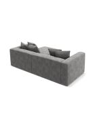 3-zits converteerbare fluwelen linkerhoekbank met grijze Ribes kofferbak - 266x160x88 cm