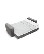 3-zits converteerbare fluwelen linkerhoekbank met grijze Ribes kofferbak - 266x160x88 cm