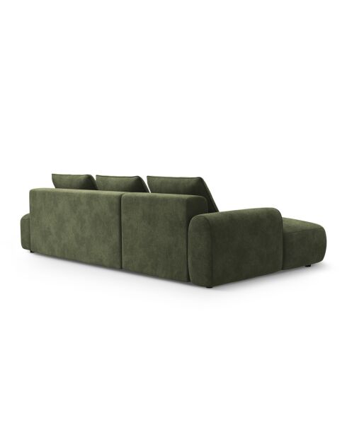 Orion Ecksofa für 5 Personen, umwandelbar, aus Samt, links, mit grünem Orion-Kofferraum, 275 x 142 x 84 cm
