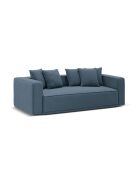 Divano letto a 3 posti Ribes blue jeans con baule - 242x104x88 cm