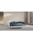 Divano letto a 3 posti Ribes blue jeans con baule - 242x104x88 cm