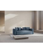 Divano letto a 3 posti Ribes blue jeans con baule - 242x104x88 cm
