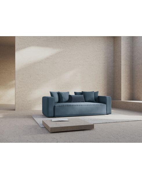 Canapé convertible 3 places avec coffre Ribes blue jeans - 242x104x88 cm