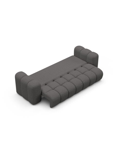Sofá cama de 3 plazas gris Astro con baúl - 253x102x70 cm