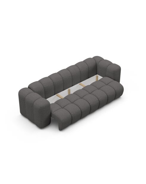 Sofá cama de 3 plazas gris Astro con baúl - 253x102x70 cm