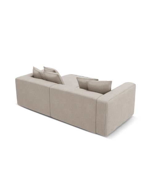 Cabrio-Ecksofa für 3 Personen, aus Kord, links, mit Ribes-Truhe, dunkelbeige — 266 x 160 x 88 cm