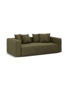 Ausziehbares 3-Sitzer-Sofa aus Kord mit Kofferraum Ribes grün - 242x104x88 cm