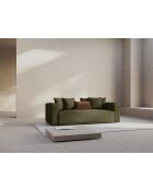 Ausziehbares 3-Sitzer-Sofa aus Kord mit Kofferraum Ribes grün - 242x104x88 cm