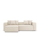 Ausziehbares 3-Sitzer-Ecksofa rechts mit Kofferraum Ribes hellbeige - 266x160x88 cm