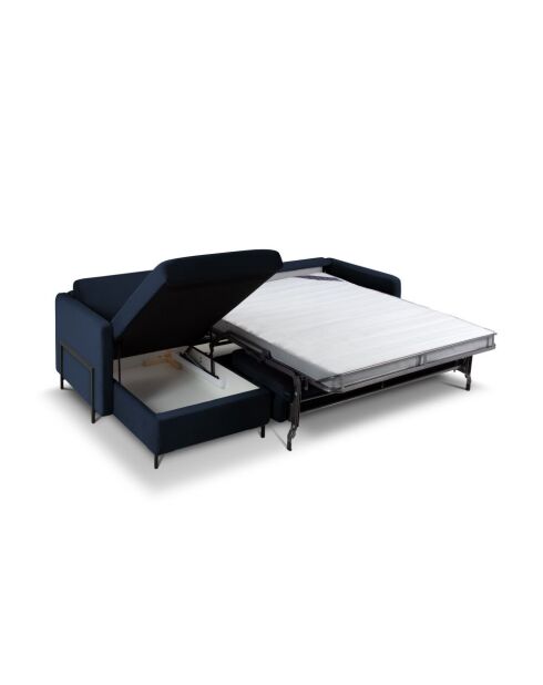 Yanis Ecksofa aus echtem Samt für 4 Personen, umwandelbar, Königsblau - 260x170x80 cm Yanis