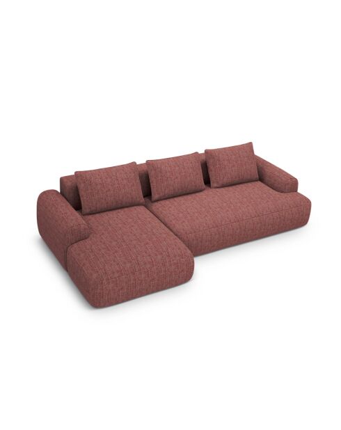 Orion Ecksofa für 3 Personen, umwandelbar, links, mit rotem Orion-Kofferraum, 275 x 142 x 84 cm