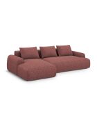 Orion Ecksofa für 3 Personen, umwandelbar, links, mit rotem Orion-Kofferraum, 275 x 142 x 84 cm