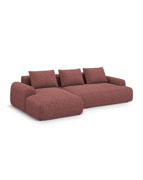 Orion Ecksofa für 3 Personen, umwandelbar, links, mit rotem Orion-Kofferraum, 275 x 142 x 84 cm