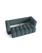 Hellblaues 3-Sitzer-Schlafsofa mit Kofferraum Lorella - 252x98x85 cm