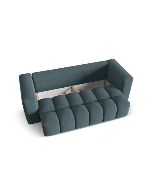 Hellblaues 3-Sitzer-Schlafsofa mit Kofferraum Lorella - 252x98x85 cm
