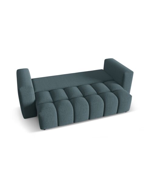 Hellblaues 3-Sitzer-Schlafsofa mit Kofferraum Lorella - 252x98x85 cm