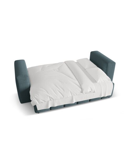 Hellblaues 3-Sitzer-Schlafsofa mit Kofferraum Lorella - 252x98x85 cm