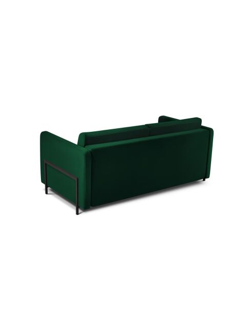 Canapé convertible en velours 2 places Yanis vert bouteille - 182x102x80 cm