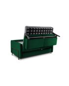 Canapé convertible en velours 2 places Yanis vert bouteille - 182x102x80 cm