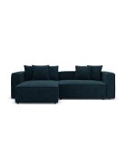 Wandelbares 3-sitziges Ecksofa aus Samt links mit Kofferraum Ribes Deep Petrol - 266x160x88 cm