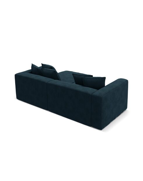 Wandelbares 3-sitziges Ecksofa aus Samt links mit Kofferraum Ribes Deep Petrol - 266x160x88 cm
