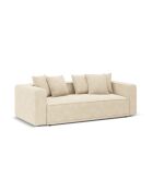 Ausziehbares 3-Sitzer-Sofa aus Samt mit Kofferraum Ribes hellbeige - 242x104x88 cm