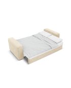 Ausziehbares 3-Sitzer-Sofa aus Samt mit Kofferraum Ribes hellbeige - 242x104x88 cm