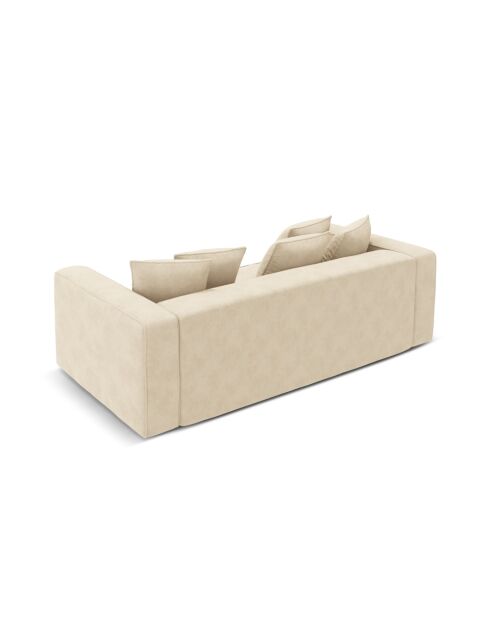 Ausziehbares 3-Sitzer-Sofa aus Samt mit Kofferraum Ribes hellbeige - 242x104x88 cm