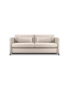 Beiges 2-Sitzer-Schlafsofa Yanis aus Samt, 182 x 102 x 80 cm