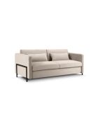Beiges 2-Sitzer-Schlafsofa Yanis aus Samt, 182 x 102 x 80 cm