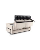 Beiges 2-Sitzer-Schlafsofa Yanis aus Samt, 182 x 102 x 80 cm