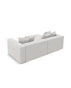 Canapé d'angle droit convertible 3 places avec coffre Ribes argent - 266x160x88 cm