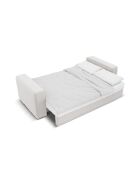 Canapé d'angle droit convertible 3 places avec coffre Ribes argent - 266x160x88 cm