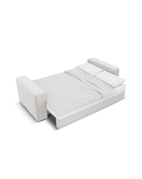 Divano angolare destro trasformabile a 3 posti con baule Ribes argento - 266x160x88 cm