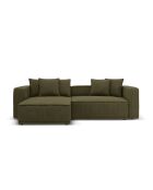 Ausziehbares 3-Sitzer-Ecksofa aus Kord, mit grünem Ribes-Kofferraum, 266 x 160 x 88 cm