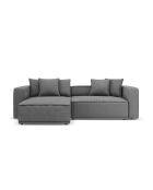 3-Sitzer-Ecksofa links mit Kofferraum Ribes grau - 266x160x88 cm