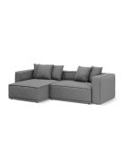 3-Sitzer-Ecksofa links mit Kofferraum Ribes grau - 266x160x88 cm