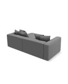 3-Sitzer-Ecksofa links mit Kofferraum Ribes grau - 266x160x88 cm