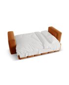 Canapé en velours convertible 3 places avec coffre Lorella terracotta - 252x98x85 cm