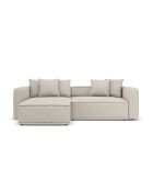 3-Sitzer-Ecksofa links mit Kofferraum Ribes beigegrau - 266x160x88 cm
