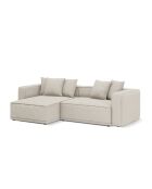 3-Sitzer-Ecksofa links mit Kofferraum Ribes beigegrau - 266x160x88 cm
