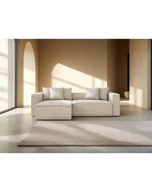 3-Sitzer-Ecksofa links mit Kofferraum Ribes beigegrau - 266x160x88 cm