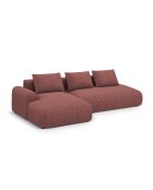 Orion 5-zits converteerbare linkerhoekbank met rode Orion kofferbak - 275x142x84 cm