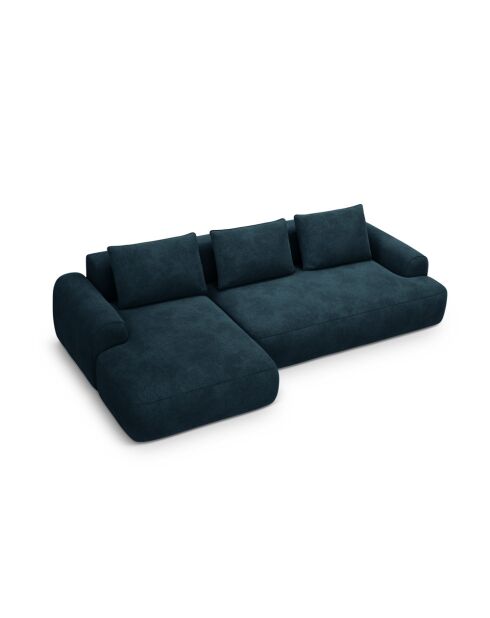 Orion 3-zits converteerbare fluwelen linkerhoekbank met kofferbak Orion deep petrol - 275x142x84 cm