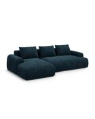 Orion 3-zits converteerbare fluwelen hoekbank met kofferbak Orion deep petrol - 275x142x84 cm