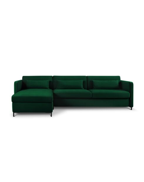 Yanis Wandelbares Ecksofa aus Samt für 5 Personen, flaschengrün, 280 x 170 x 80 cm