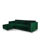 Yanis Wandelbares Ecksofa aus Samt für 5 Personen, flaschengrün, 280 x 170 x 80 cm
