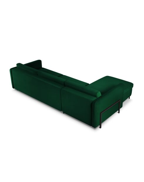 Yanis Wandelbares Ecksofa aus Samt für 5 Personen, flaschengrün, 280 x 170 x 80 cm