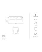 Yanis 3-Sitzer-Schlafsofa aus Samt, Königsblau, 202 x 102 x 80 cm